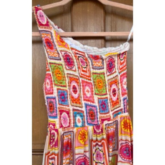 Sundress Joe Ibiza Sun Printed Smocked One Shoulder Maxi Dress XS/S - Picture 4 of 16